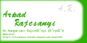 arpad rajcsanyi business card